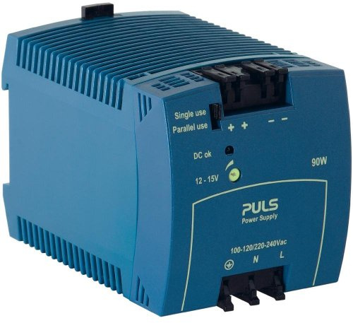 PULS ML100.102 Input: 100-200VAC/ 220-240VAC, 12-15VDC, DIN Rail Panel, Output: 7.5-6AMP, DC Power Supply
