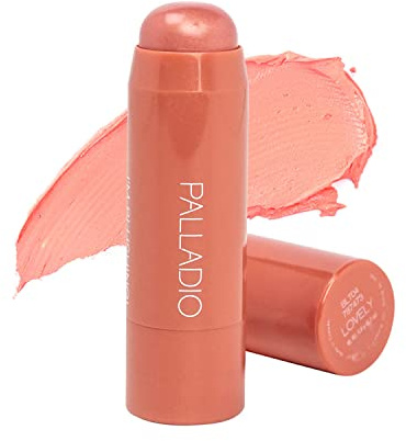 Palladio I'm Blushing 2-in-1 Cheek and Lip Tint, Buildable Lightweight Cream Blush, Sheer Multi Stick Hydrating formula, All day wear, Easy Application, Shimmery, Blends Perfectly onto Skin, Lovely