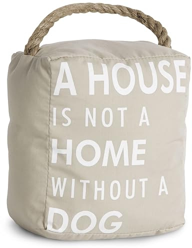 Pavilion Gift Company - Open Door Decor 5 x 6 Tan Door Stopper A House is not a Home Without a Dog