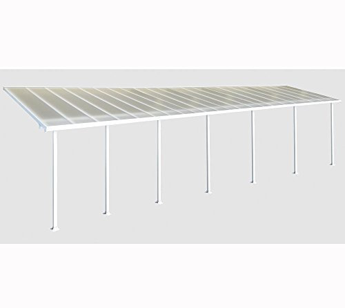 Canopia by Palram Terrassenüberdachung Alu Feria 3X13.40 Polycarbonat Hohlkammerplatten Pergola 1340 x 300 cm Weiss zur Überdachung ihrer Terrasse