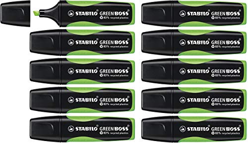 STABILO - Umweltfreundlicher Textmarker - GREEN BOSS - 10er Pack - grün