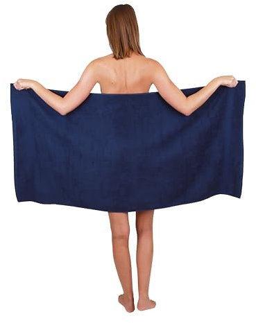 Betz Strandtuch Duschtuch Größe 70x140 cm Duschhandtuch Badetuch Strandtücher Handtuch Premium 100% Baumwolle Farbe dunkelblau