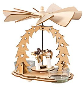 Teelichtpyramide Winterkinder, für 2 Teelichter, auch als Tischdekoration, stimmungsvoll