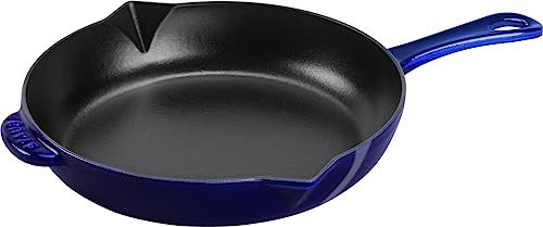 STAUB Cast Iron 10-inch Fry Pan - Dark Blue, Made in France