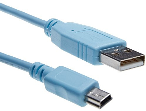 Cisco USB-A to Mini-B Console Cable, 6 Feet, Compatible with Cisco 900 Series Routers and 1000, 2520, 2960, 6800ia and 3010 Series Ethernet Switches, 90-Day Limited Warranty (CAB-CONSOLE-USB=)