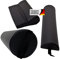 Promafit Massagezubehör Set 3 bestehend aus 1x Vollrolle Knierolle mit Griff 1x Lagerungsrolle Halbrolle und 1x Nackenkissen Kopfstütze für die Massageliege wasserabweisend (Schwarz)