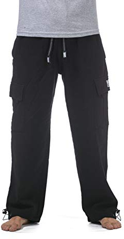 Pro Club Men's Heavyweight Fleece Cargo Pants, Medium, Black