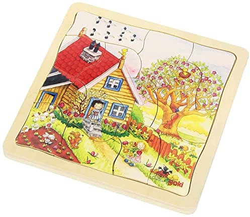 Goki 57684 - Schichtenpuzzle - Jahreszeiten, Gemischt