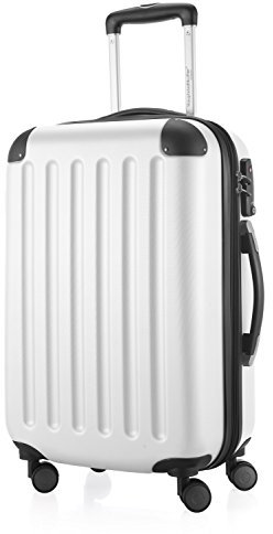 HAUPTSTADTKOFFER - SPREE - Handgepäck Hartschalen-Koffer Trolley Rollkoffer Reisekoffer, 4 Doppel-Rollen, 55 cm, 42 L, Weiß