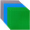 Strictly Briks Premium Green, Blue, And Gray Colored 15cm X 15cm Construction Base Plate 12 Pack - Compatible with LEGO Blocks, Compatible with LEGO Base Plates