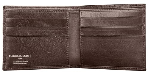 Maxwell Scott - Klassische Luxus Herren- Leder Bifold Brieftasche - Handgefertigt aus italienischen Vollnarbenhäuten - The Vittore Dunkelbraun