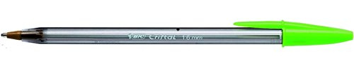 BIC Cristal Fun bolígrafos Punta Ancha (1,6 mm) – Verde Lima, Caja de 20 unidades