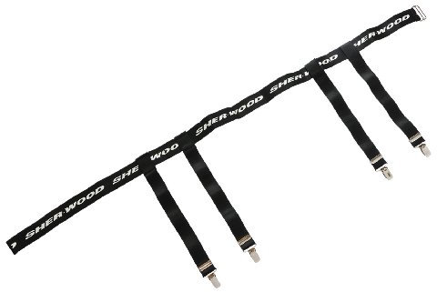 SHER-WOOD - Senior Hockey Strumpfhalter GB1-Klipp für Erwachsene I verstellbare Strumpfhalter I zuverlässige Klipp-Halterung für Kompressionsstrümpfe I Eishockey-Sport I Inline-Hockey - Schwarz