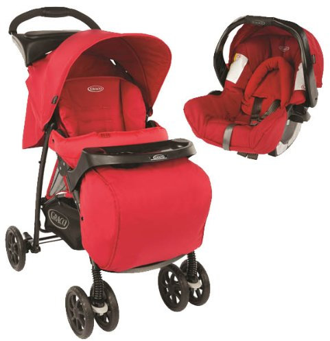 Graco Kinderwagen – Mirage + TS mit Eltern-Tablet und Schürze – Tomato