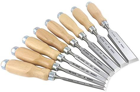 Narex Czech Steel 8 pc Set of 6, 8, 10, 12, 16, 20, 26, 32 mm Chisels