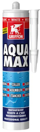 Mastic colle Aqua Max Spécial Piscine GRIFFON cartouche 425 gr Blanc - 6308214