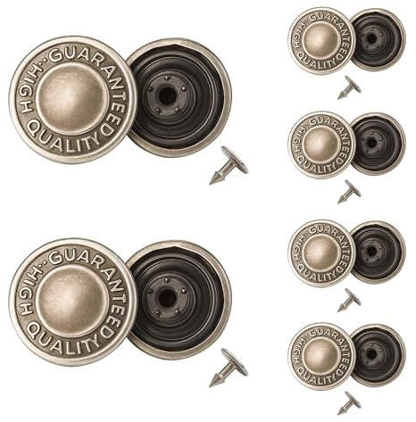 Trimming Shop 14 mm tjock rund jeansknapp med pins ersättning snäpp befesstiger för jackor, kläder, byxor, sömmar stickad handarbete, dekorationer, hållbar och stark – mjuk rödgjutning, 100