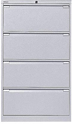 BISLEY Armoire à dossiers Suspendus Double Panneau DIN A4 4 tiroirs HR Argent 355 62,2 x 80 x 132,1 cm