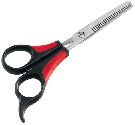 Ferplast Ciseaux pour chiens à dents alternées, lame en acier dentelée, adaptés aux poils courts, moyens et longs, favorisent la repousse des poils.