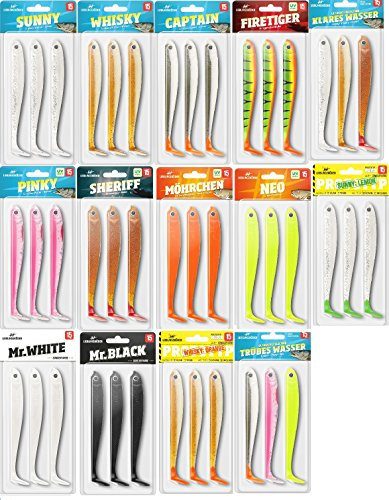 42 Lieblingsköder - 15cm Gummifische, Zanderangeln, Angeln auf Raubfische, Zanderköder, Raubfischköder, Kunstköder für Zander, Hecht, Barsch