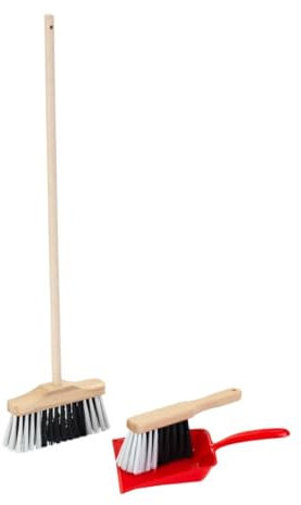 Theo Klein 6109 Kehrgarnitur I Dreiteiliges, buntes Besen-Set mit Holzzstiel I Inkl. Besen, Handbesen und -Schaufel Spielzeug für Kinder ab 3 Jahren
