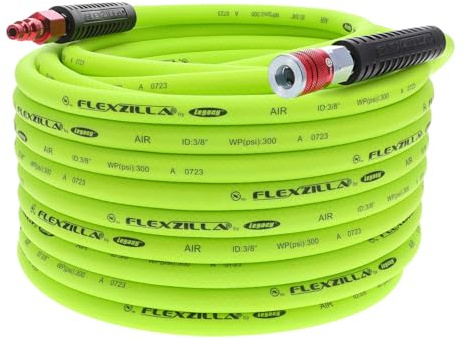 Flexzilla HFZ38100YW2-D luftslang, ColorConnex, typ D, röd kontakt och koppling, 3/8 tum (tum) x 100' (fot)