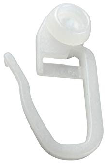 Nodeko Gardinenrollen mit Faltenhaken, Innenlaufrollen, Rollringe für Vorhangschienen mit Innenlauf, Ø der Rolle 8mm - 50 Stück