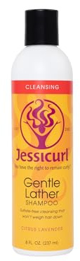 Jessicurl Gentle lödder schampo, citruslavendel, 20 ml Rengörande lockigt hår schampo, vegan, sulfatfritt schampo