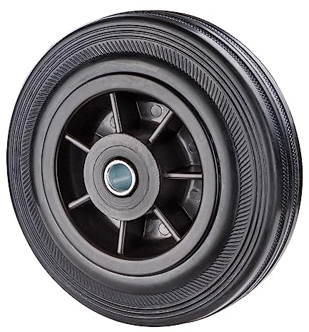 DEMA Vollgummi Rad Ø 125 mm – Ersatzrad mit Kunststoff-Felge, Ersatzrolle für Transportwagen & Geräte