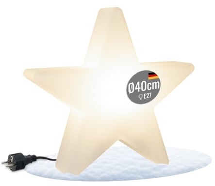 8 seasons design LED Weihnachtsstern 40cm Shining Star (Weiß), E27, Leuchtmittel warmweiß – wetterfest – LED Stern für außen (Garten, Terrasse, Balkon) und innen – winterfest – Weihnachtsbeleuchtung