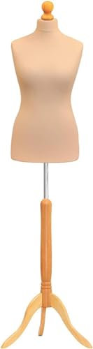 The Shopfitting Shop Buste de couture, féminin, avec élégant trépied en bois - Taille 38