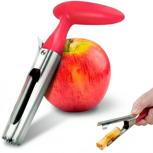 Apple Corer Tool – Stainless Steel Apple Core Remover with Durable Plastic Handle – Comfortable Grip, Easy to Use, Dishwasher Safe & Long-Lasting | Works for Apples, Pears, Tomatoes, Peppers & More