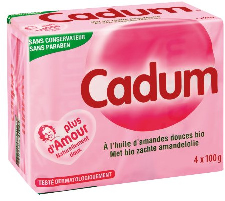 Cadum Savon Solide Amandes Douces, 4 x 100g