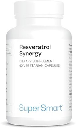 Resveratrol Synergie - Potente Natürliche Antioxidantien (Fisetin, Pterostilben, Quercetin, Polydatin, Proanthocyanidine) - Unterstützt die Bekämpfung von oxidativem Stress - Glutenfrei - SuperSmart