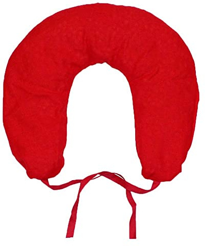 Cojín Medialuna Para Cuello de Huesos de Cereza Para Tratamientos Térmicos/Rojo Liso (37x33 cm)