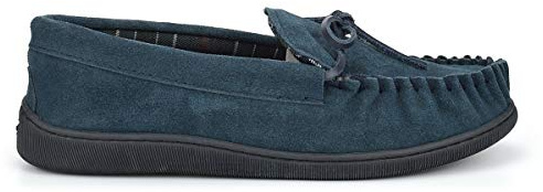 Mokkers Mens Real Leather Suede Moccasin Slippers with Rubber Sole Sand