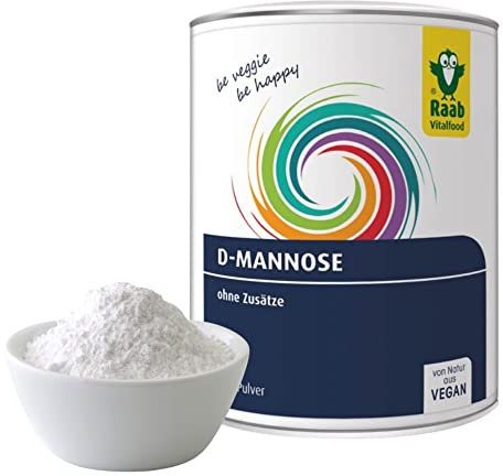 Raab Vitalfood D-Mannose Pulver 90 g, frei von Zusätzen, vegan, glutenfrei, 100% D-Mannose (gewonnen aus Mais), 22 Portionen (90 g)