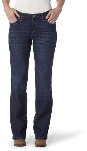 Wrangler Women's Q-Baby Mid Rise Boot Cut Ultimate Riding Jean, Tuff Buck, 7X34
