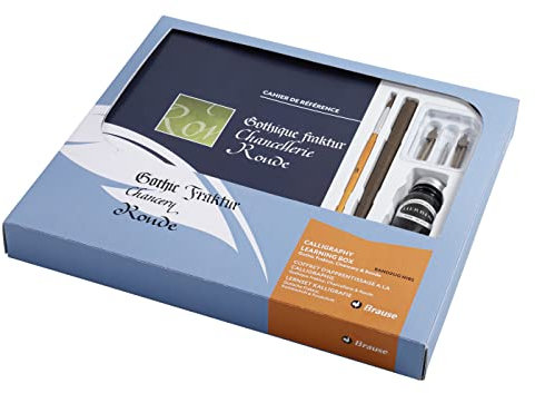 Brause 132B - Lernset Kalligrafie für Gotische Frakur, Kanzleischrift & Rundschrift, ideal für Einsteiger, 1 Set