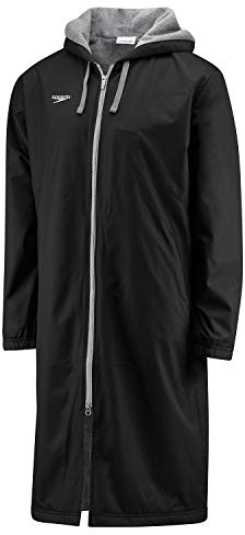 Speedo womens Parka Jacket Fleece Lined Team Colors down outerwear coats, Speedo Black, Medium US