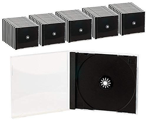 PEARL Jewel Case 2 CD: Doppel CD Jewel Boxen im 50er-Set, schwarzes Tray (Hüllen für 2, & DVD-Hülle, Rohlinge)
