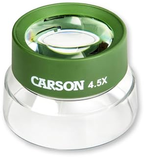 Carson Kids BugLoupe 4.5x Pre-Focused Stand Magnifier Loupe for Viewing Insects, Plants, Coins, Stamps, Maps, Fine Print and Wildlife (HU-55), Green, One Size