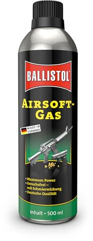 BALLISTOL 25135 Airsoft-Waffen-Gas 500ml Kartusche – Maximale Power - Geruchsfrei mit Schmierwirkung – Made in Germany