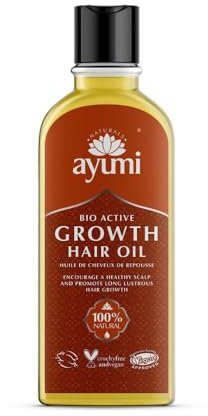 Ayumi Bio-Active Growth Hair Oil | With Rosemary Oil for Hair Growth | Hair Oil for Dry Scalp Treatments | CastorOil & Coconut Oil for Dry Hair | Anti- Hair Loss Treatment for Women & Men | 150ml