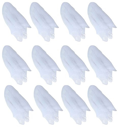 Hoerev Kleine Packung mit 12 Juggling (Tanz) Schals 40cmx40cm Kleine Floaty Schals für Kleine Leute,12 Weiß