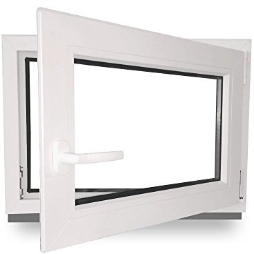 Kellerfenster - Kunststoff - Fenster - weiß - BxH: 80x70cm - DIN Links - 3-Fach-Verglasung - Wunschmaße ohne Aufpreis