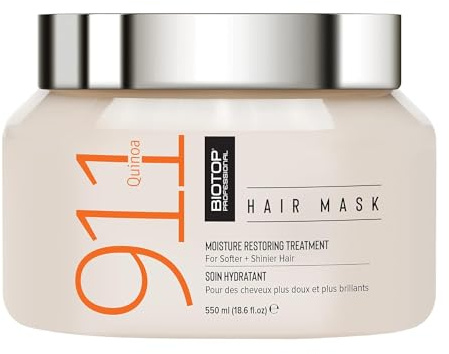 911 Quinoa Hair Mask for Dry, Lifeless, and Damaged Hair, 18.6 oz – Biotop Professional