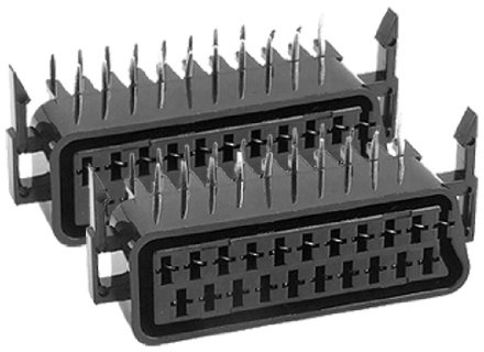 uxcell 2 Pcs Right Angle Type Double Row 21 Pins Lug Scart Socket CS-107