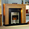 Electric Oak Wood Surround Black Modern Silver Brushed Steel Pebble Coal Fire LED Fireplace Suite Lights Large Big Spotlights - 54
