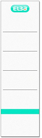 Elba 400039636 carpeta Plugin de etiquetas de lomo ancho para la columna vertebral, de 8 cm, con el logotipo impreso, blanco